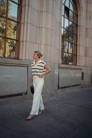 Diana Off White Wide Leg Pant