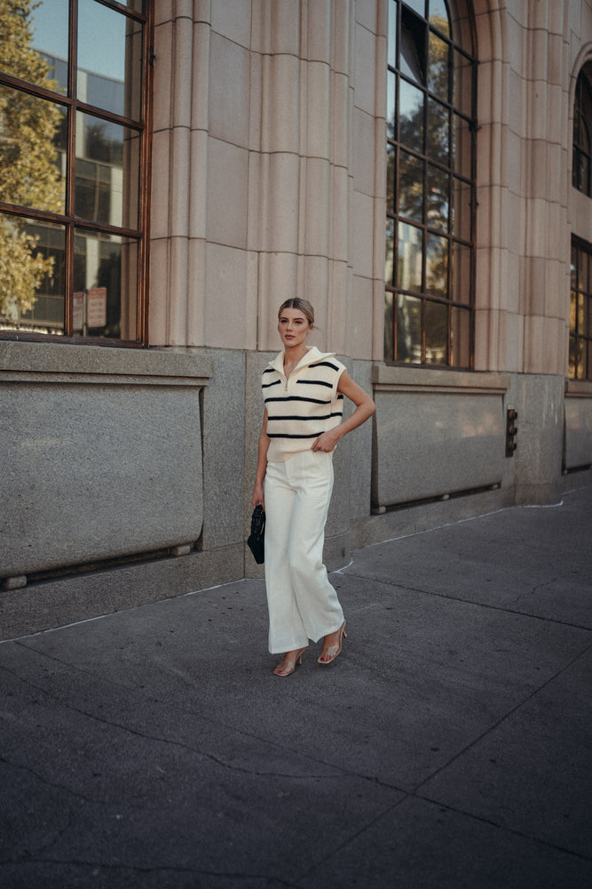 Diana Off White Wide Leg Pant