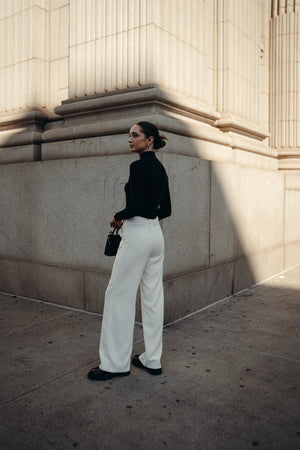 Diana Off White Wide Leg Pant