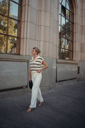 Diana Off White Wide Leg Pant