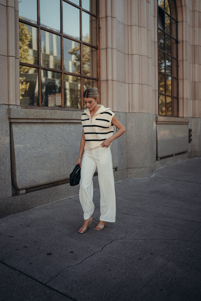 Diana Off White Wide Leg Pant