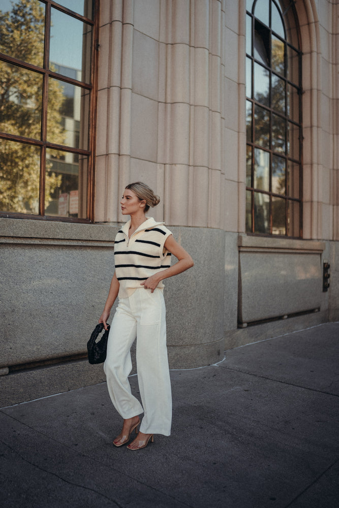 Diana Off White Wide Leg Pant