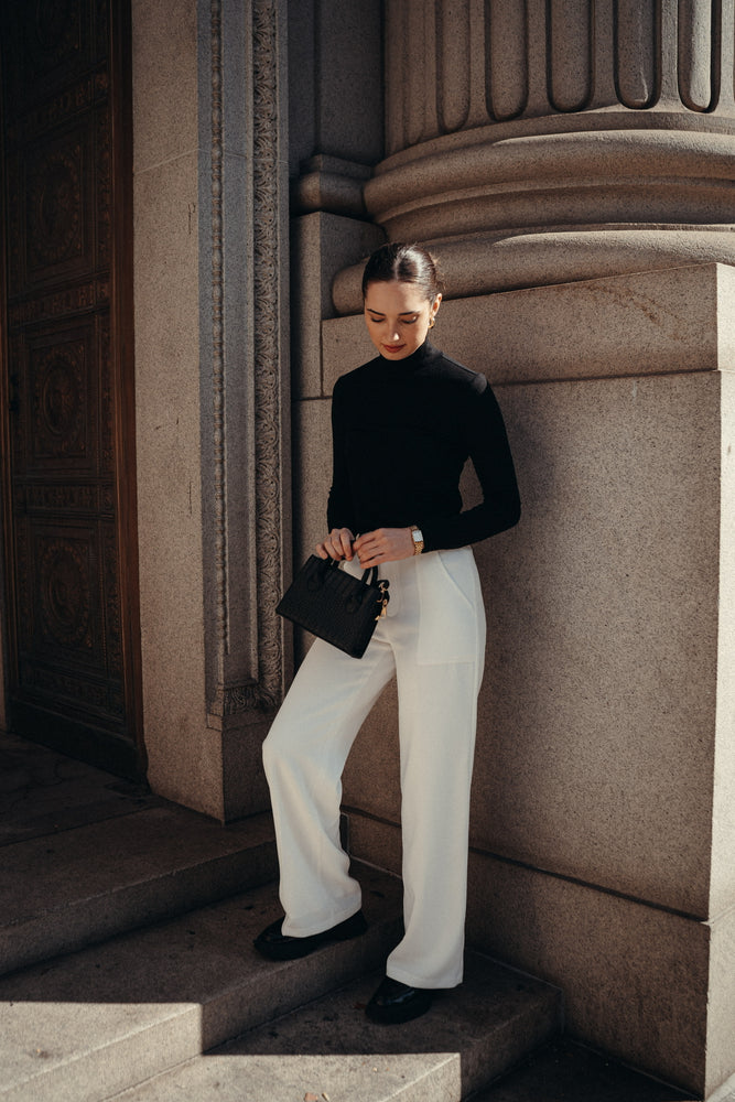 Diana Off White Wide Leg Pant