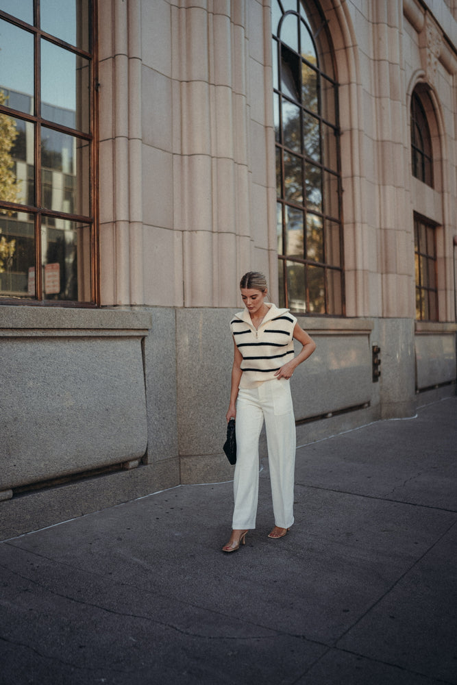 Diana Off White Wide Leg Pant