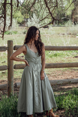 Kendra Olive Sundress