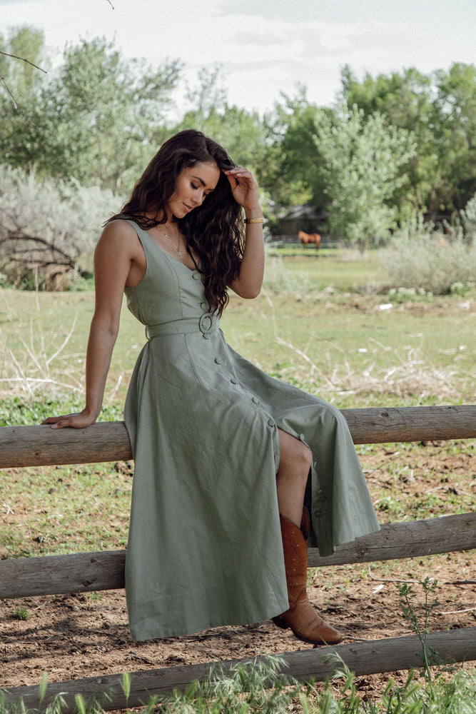 Kendra Olive Sundress