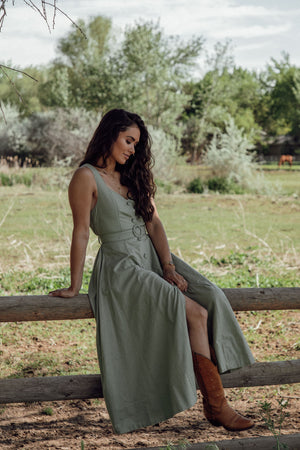 Kendra Olive Sundress