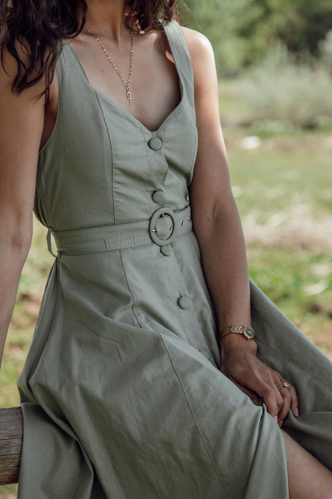 Kendra Olive Sundress