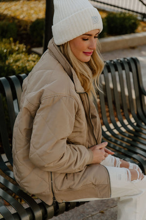 Taupe Quilted Jacket