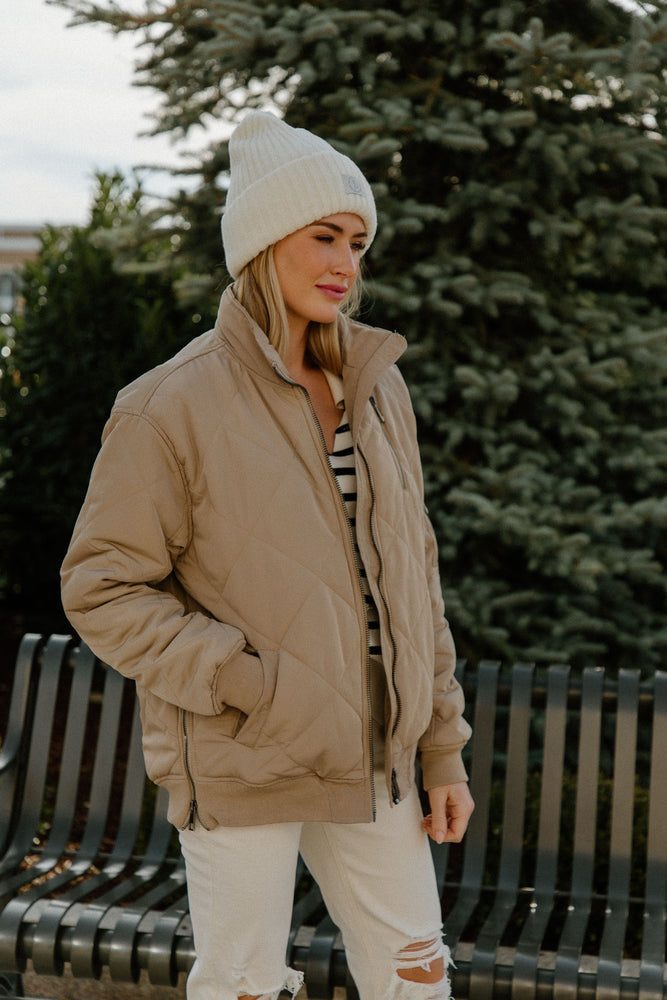 Taupe Quilted Jacket