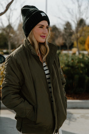 Black Knitted Beanie