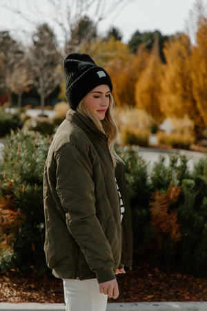 Black Knitted Beanie