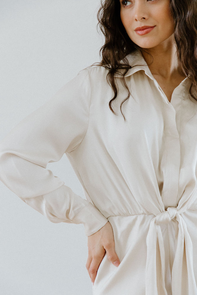 Sahara champagne Satin Dress