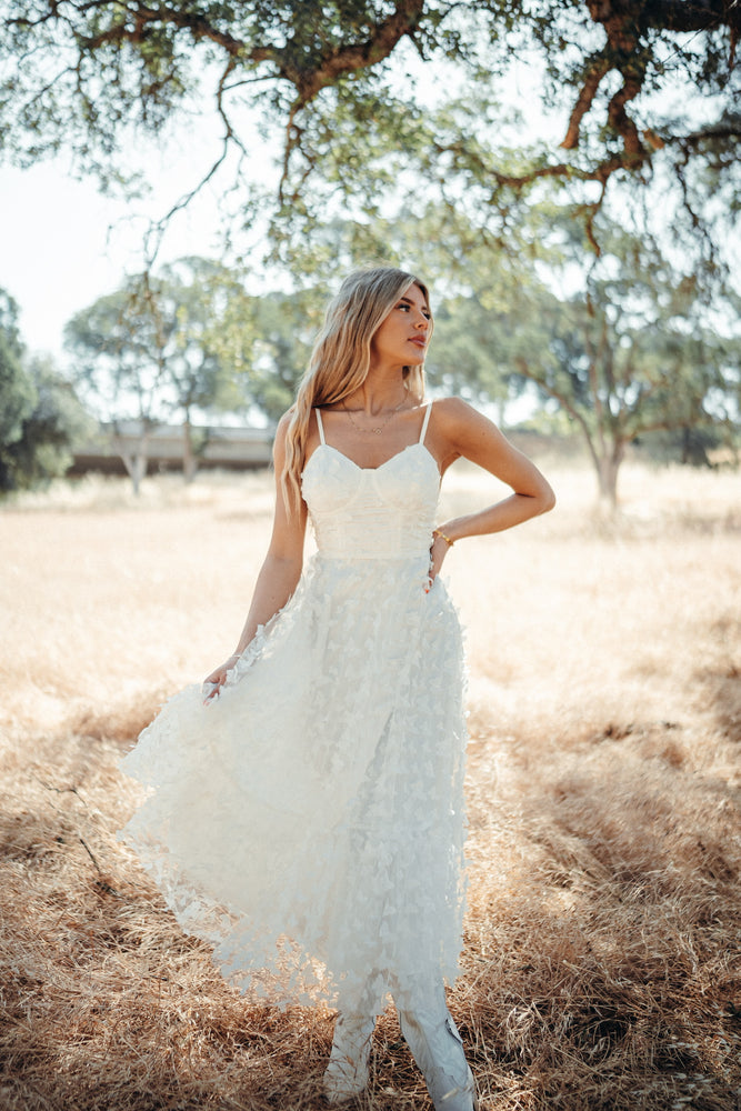 Venice White Butterfly Dress