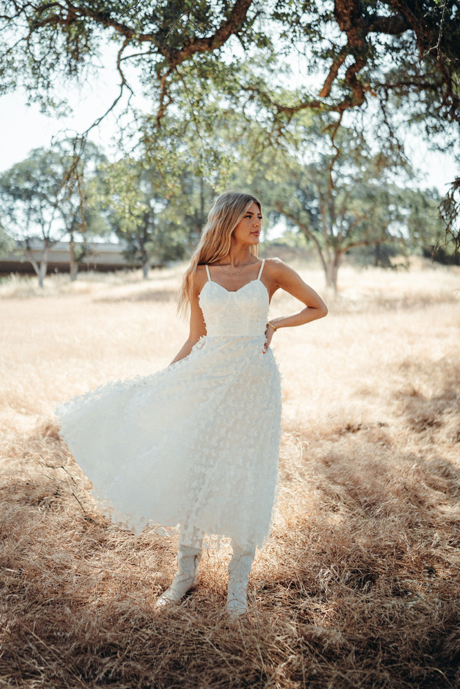 Venice White Butterfly Dress