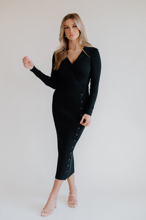 Trinity Knit Black Dress