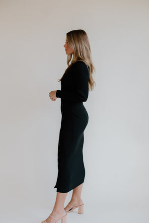 Trinity Knit Black Dress