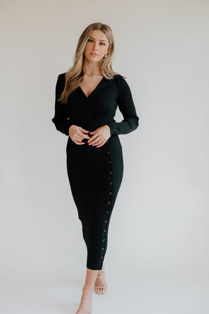 Trinity Knit Black Dress