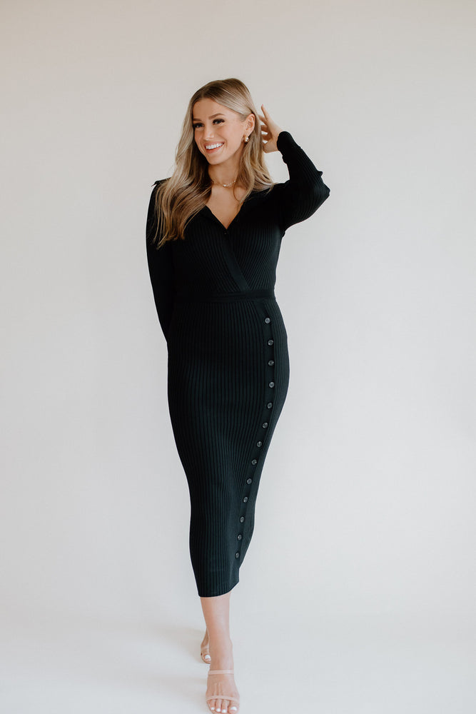 Trinity Knit Black Dress
