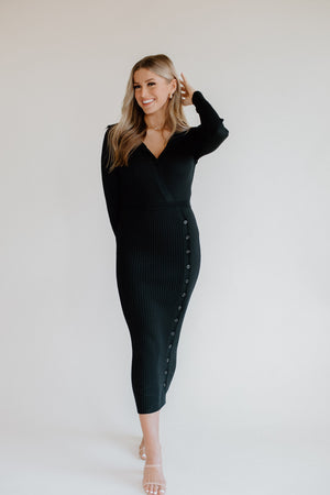Trinity Knit Black Dress