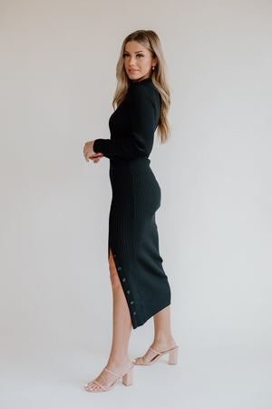 Trinity Knit Black Dress