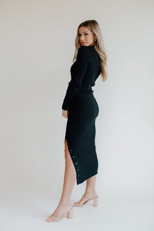 Trinity Knit Black Dress