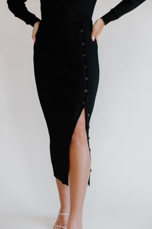Trinity Knit Black Dress