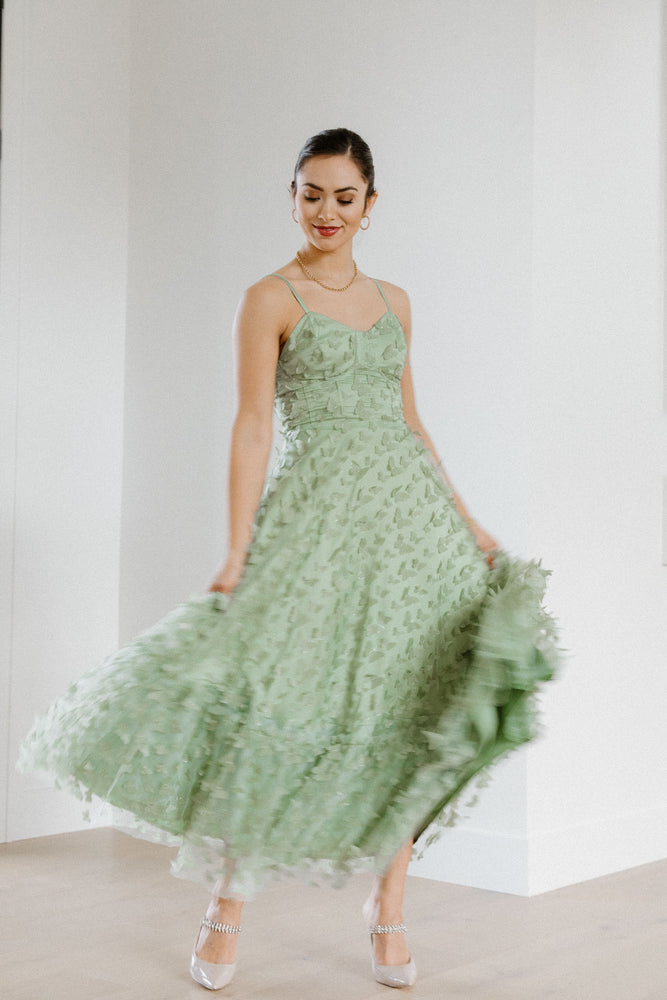 
            
                Load image into Gallery viewer, Sage Venice Butterfly Dress
            
        