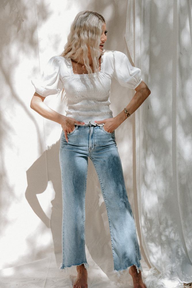 Hidden- Frayed Wide Leg Jeans