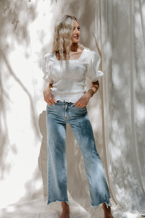 Hidden- Frayed Wide Leg Jeans