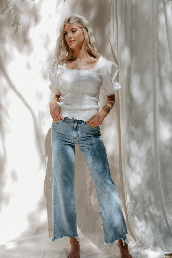 Hidden- Frayed Wide Leg Jeans