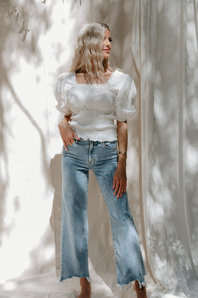 Hidden- Frayed Wide Leg Jeans