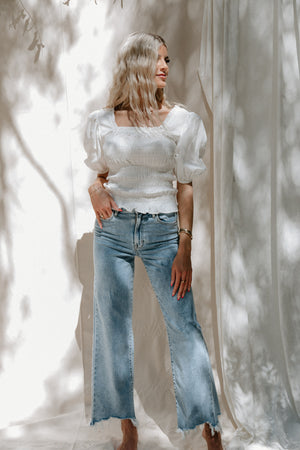 Hidden- Frayed Wide Leg Jeans