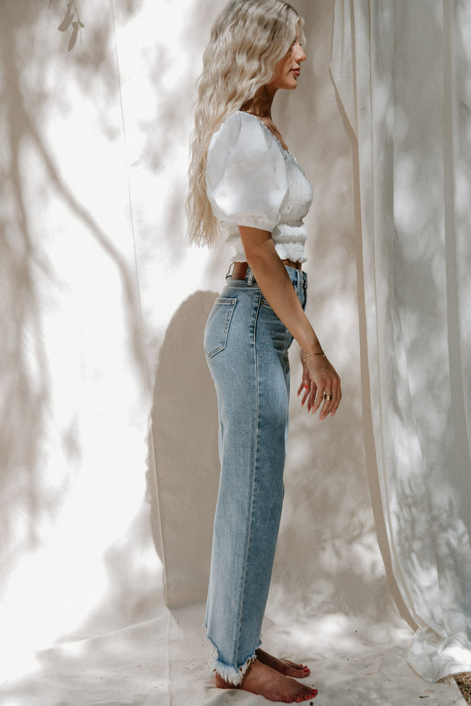 Hidden- Frayed Wide Leg Jeans