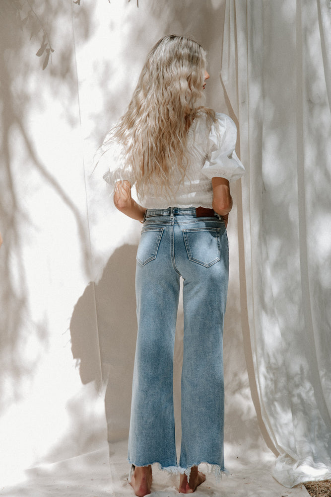 Hidden- Frayed Wide Leg Jeans