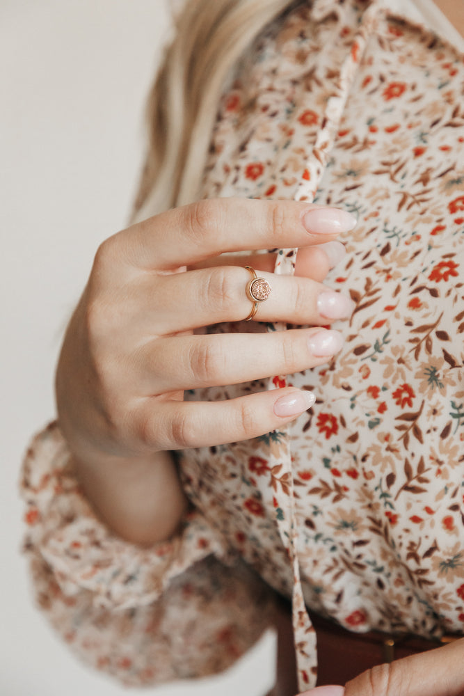 Rose Gold Quartz Ring