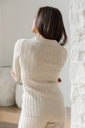Lani Ribbed Button-Down