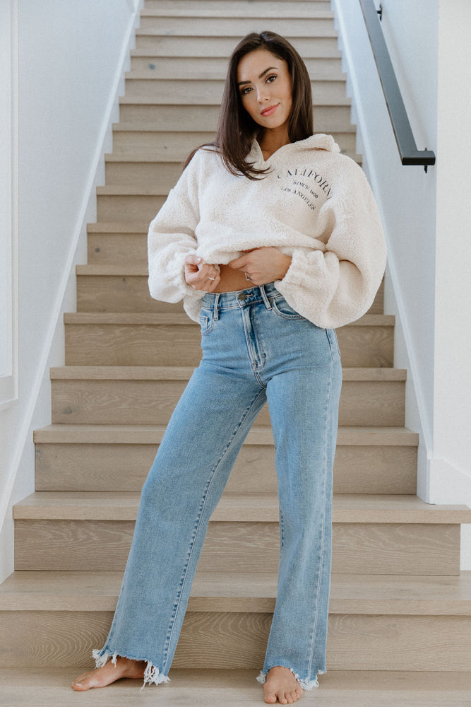 Hidden- Frayed Wide Leg Jeans