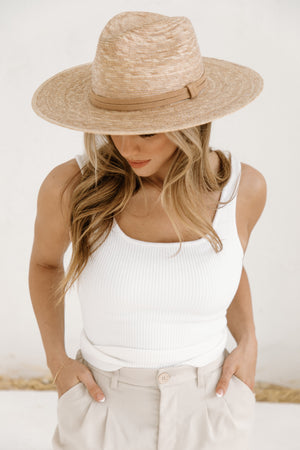 Sia White Knit Square Neck Top