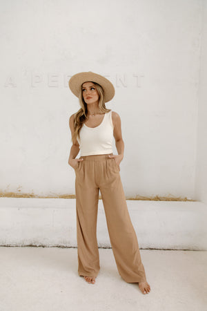 Cream Cropped Tank
