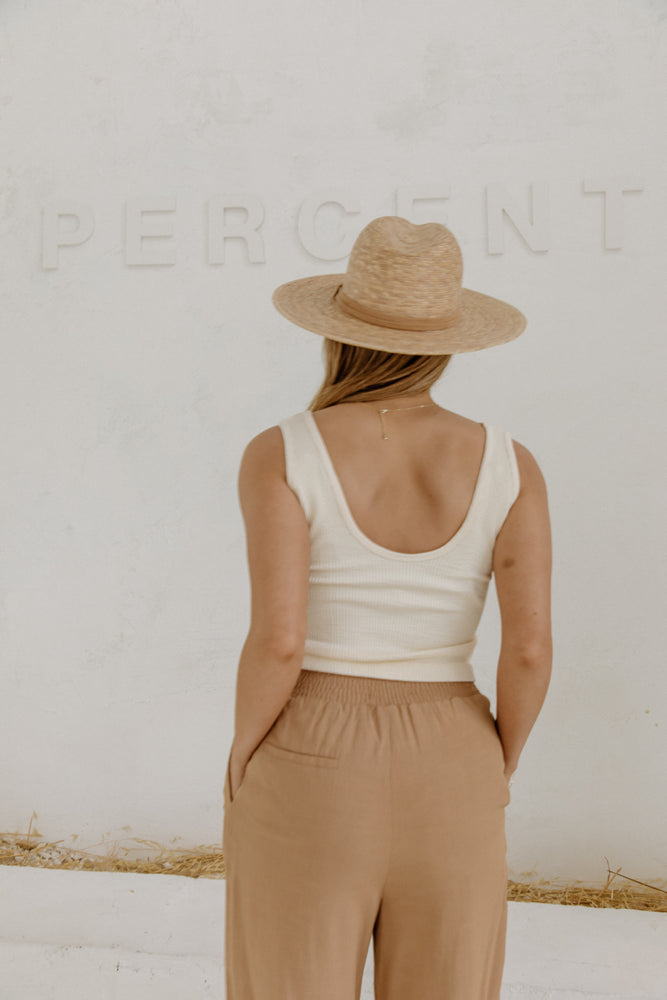 Cream Cropped Tank