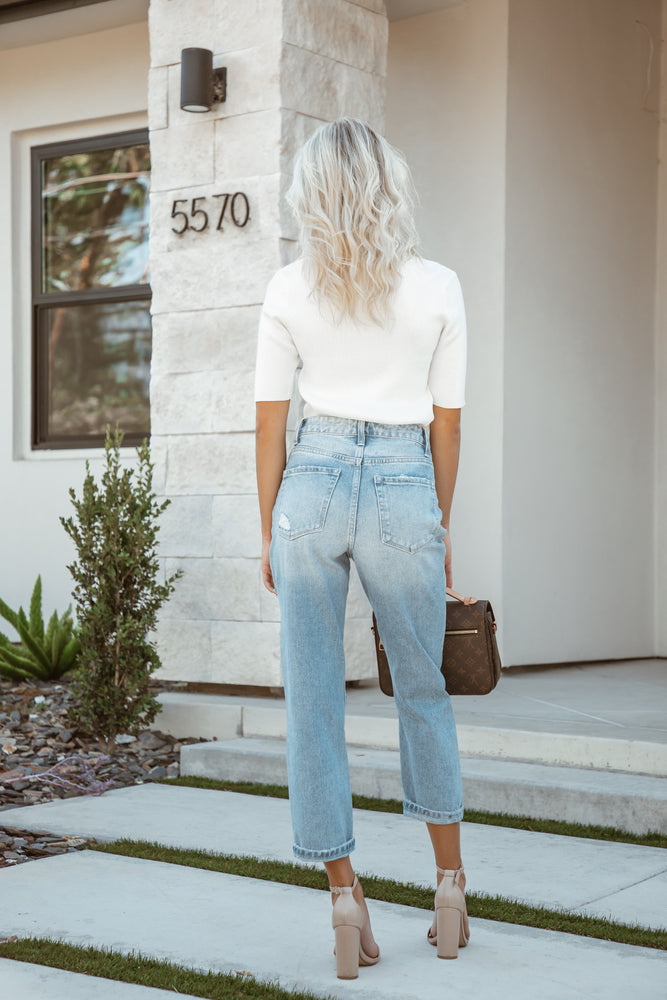 Nicole Distressed Crop Jeans