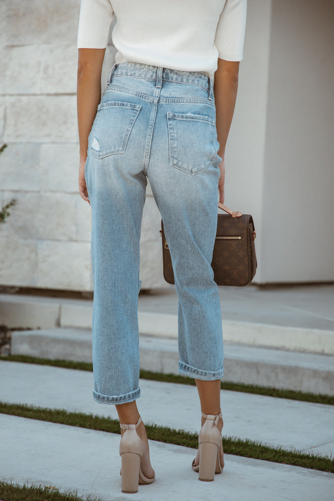 Nicole Distressed Crop Jeans