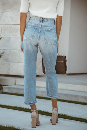 
            
                Load image into Gallery viewer, Nicole Distressed Crop Jeans
            
        