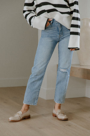 High Rise Cotton Jeans