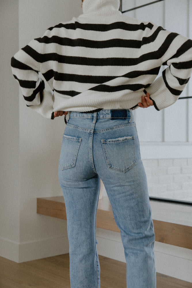 High Rise Cotton Jeans