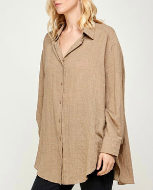 Miranda Toffee Button Down Shirt